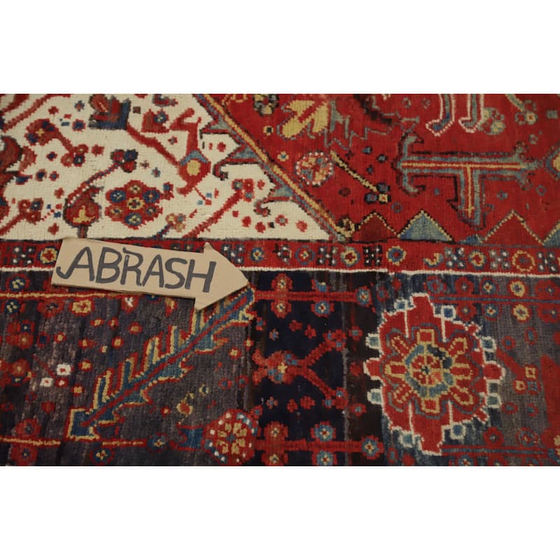 Hand Knotted Oriental 100% Wool Carpet Traditional Medallion Red Heriz Area Rug - 11' 2'' X 8' 5''