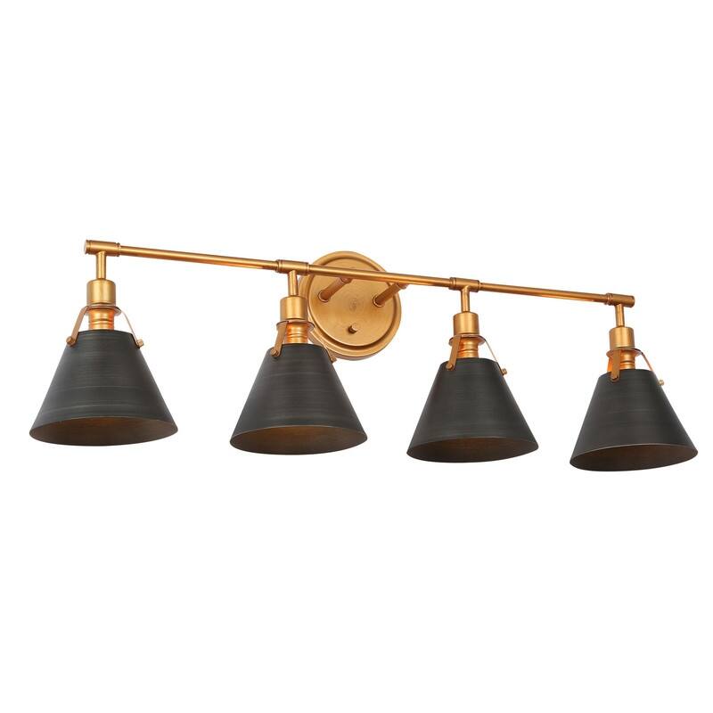 Coney Modern 4-Light Bathroom Vanity Light Cone Metal Shade Wall Sconces