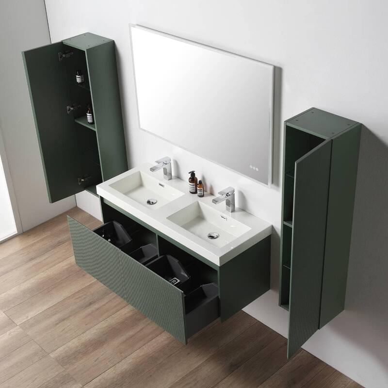 Blossom Positano 48" Floating Double Sink Vanity with Side Cabinets