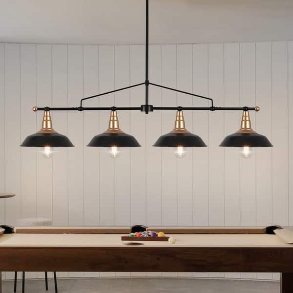 slide 2 of 23, 4/5-Light Industrial Linear Bowl-shaped Chandelier Lighting over Kitchen Table