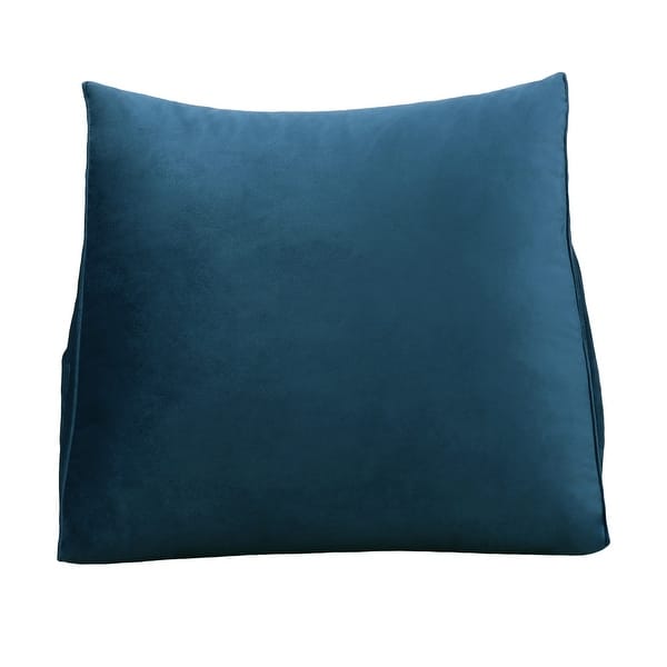 Reading Pillow For Bed & Couch - Velvet Backrest Wedge With Removable Cover, Grey