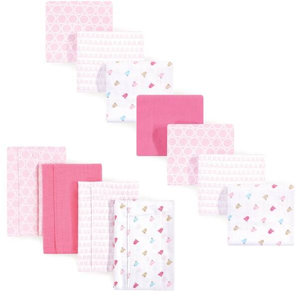 slide 1 of 1, Luvable Friends Infant Girl Cotton Flannel Burp Cloths and Receiving Blankets, 11-Piece, Birdies, One Size - Birdies - One Size One Size - Birdies