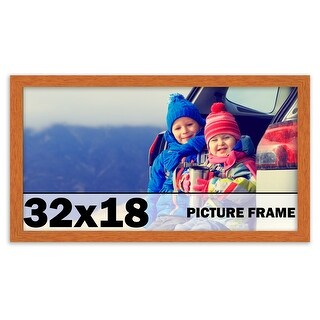 32x18 Frame Honey Pecan Brown Picture Frame Modern Photo Frame Includes ...