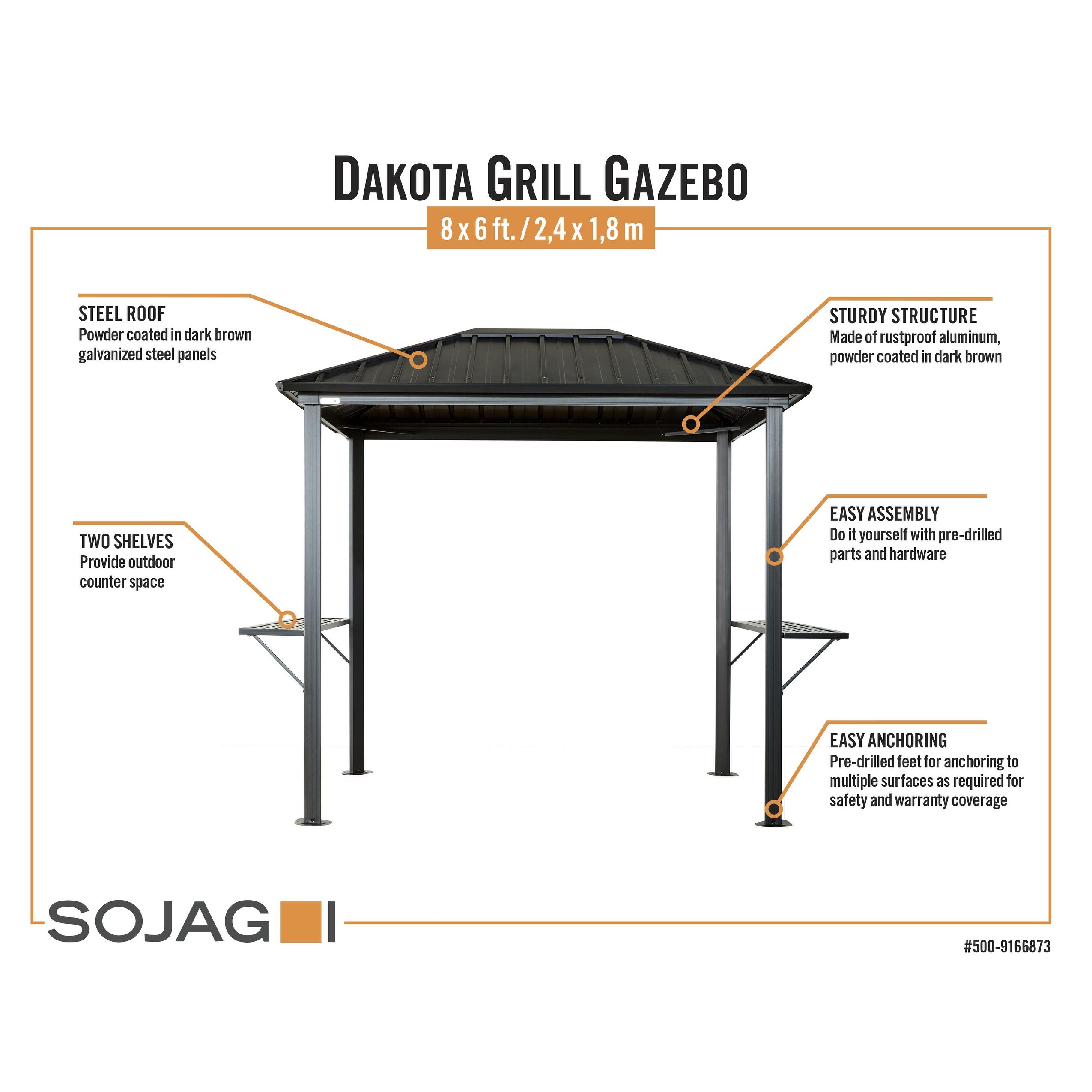 Dakota Grill Gazebo 6x8 Ft Overstock 31092744