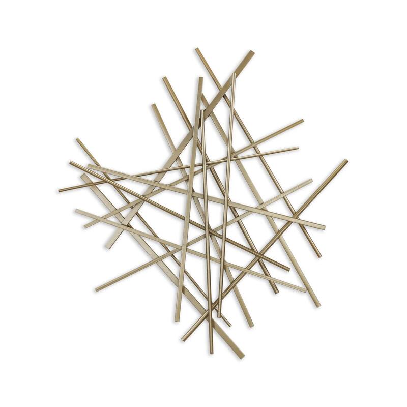 Avalon Metallic Linear Bars Abstract Hanging Wall Art - 28.5" - Black