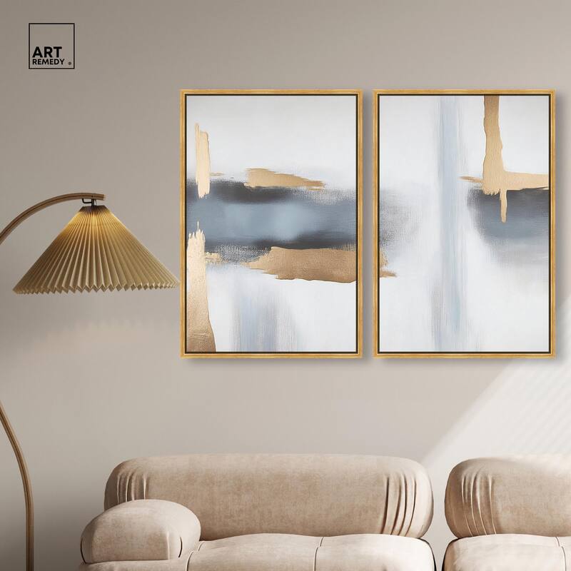 Visual Gold Vortex I Canvas Set of 2 by Art Remedy