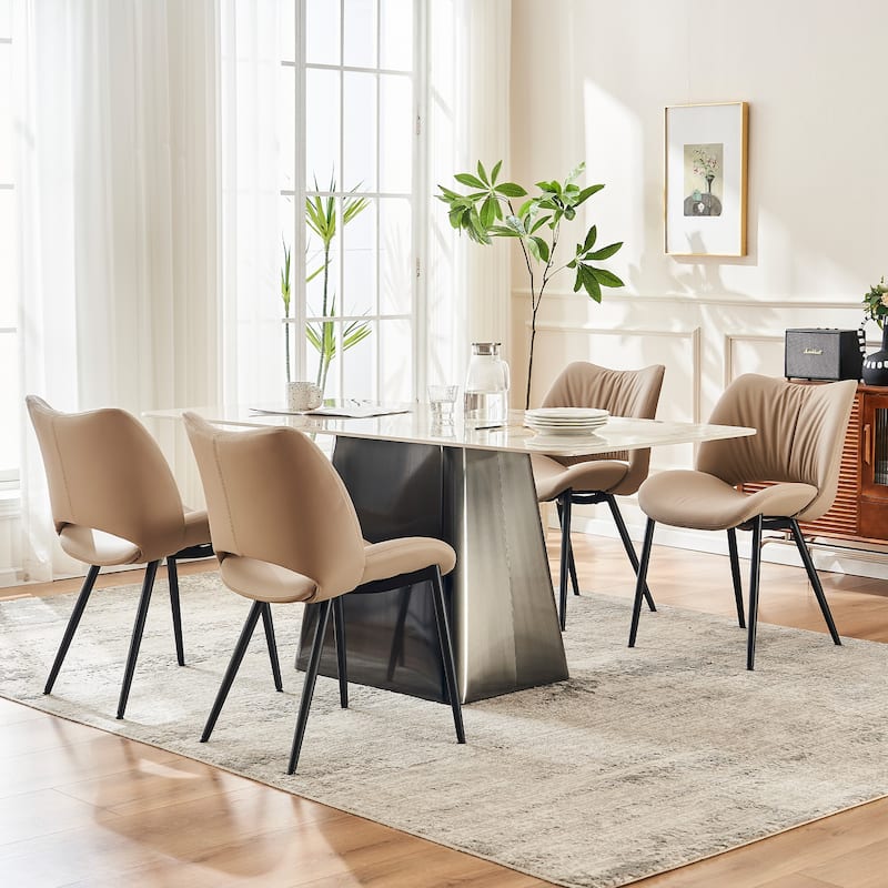 Modern Faux Leather Dining Chairs (Set of 2)