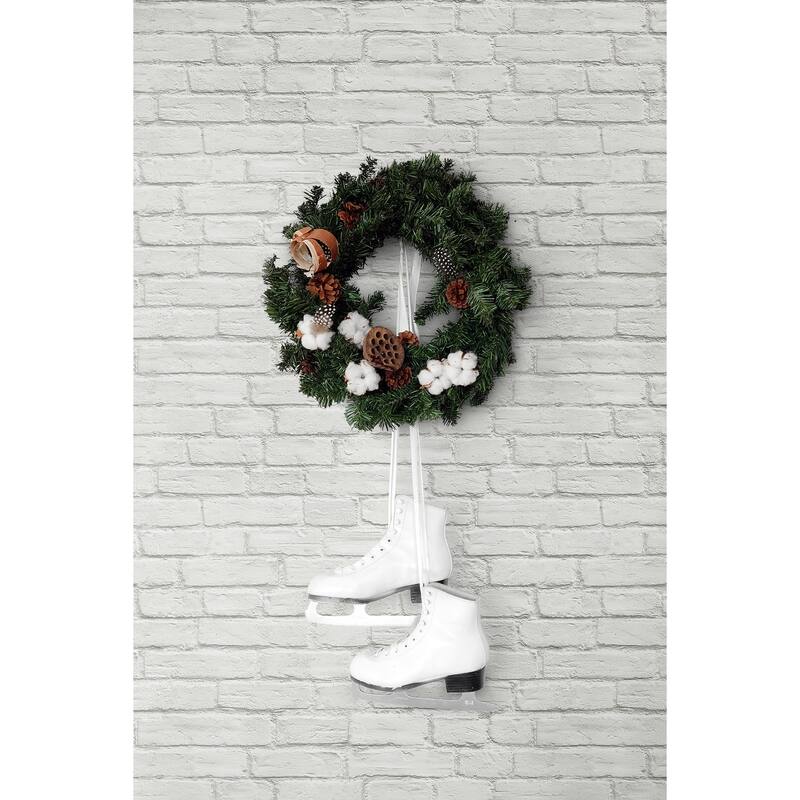 NextWall Winter Vintage Brick Christmas Peel and Stick Wallpaper - 20.5 in. W x 18 ft. L