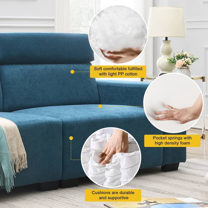Kata Spacious and Comfortable Velvet Loveseat for Living Room