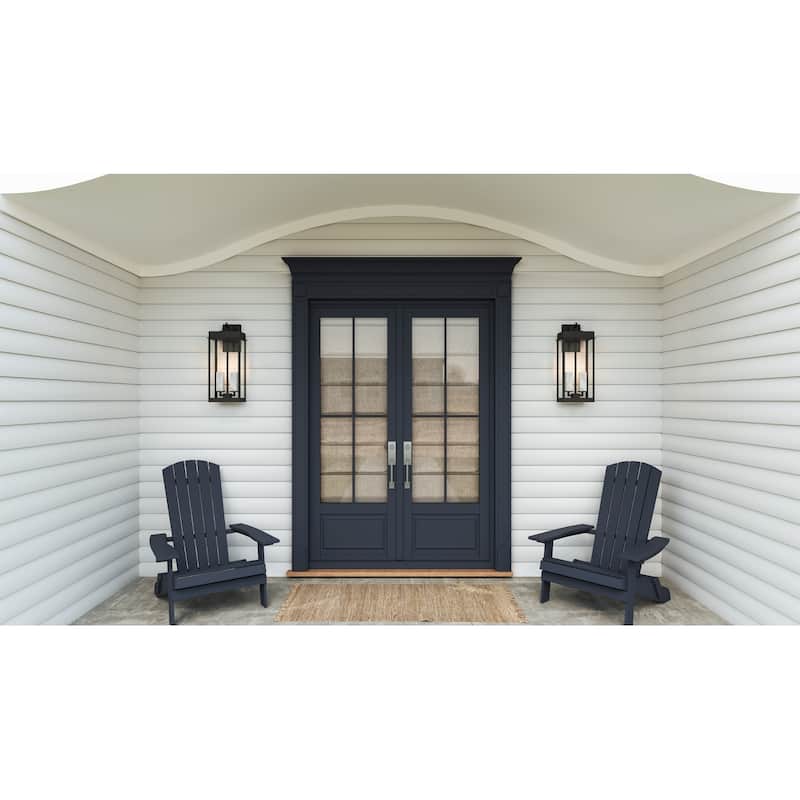 Carmen 2-Light Matte Black Outdoor Wall Lantern