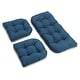 preview thumbnail 4 of 20, Twill 3-piece Indoor Settee Cushion Set Indigo
