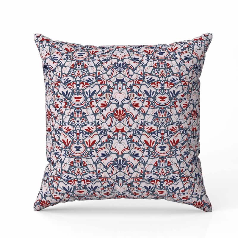 Wildflower Lagoon Faux Suede Reversible Throw Pillow Pink and Gray