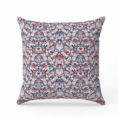 Wildflower Lagoon Faux Suede Reversible Throw Pillow Pink and Gray