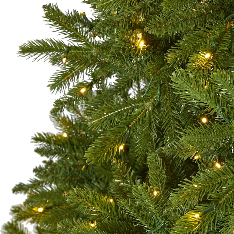 9ft. Spruce Look Artificial Christmas Tree with 1000 Clear LED Lights and 4443 Tips - Towering Elegant Holiday X-Mas Centerpiece
