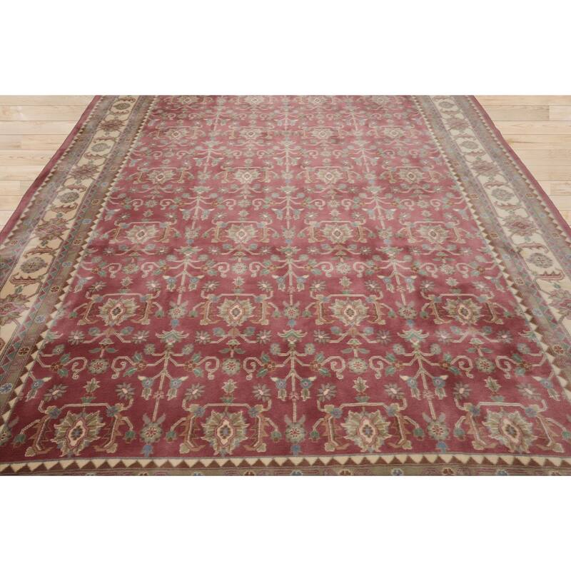 9x12 Hand Knotted Wool Plum Heriz Plush Pile Pande Cameron sheen Rug - 9' x 12'