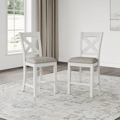 Signature Design by Ashley Robbinsdale White Counter Height Barstool - 19.88"W x 23"D x 42"H