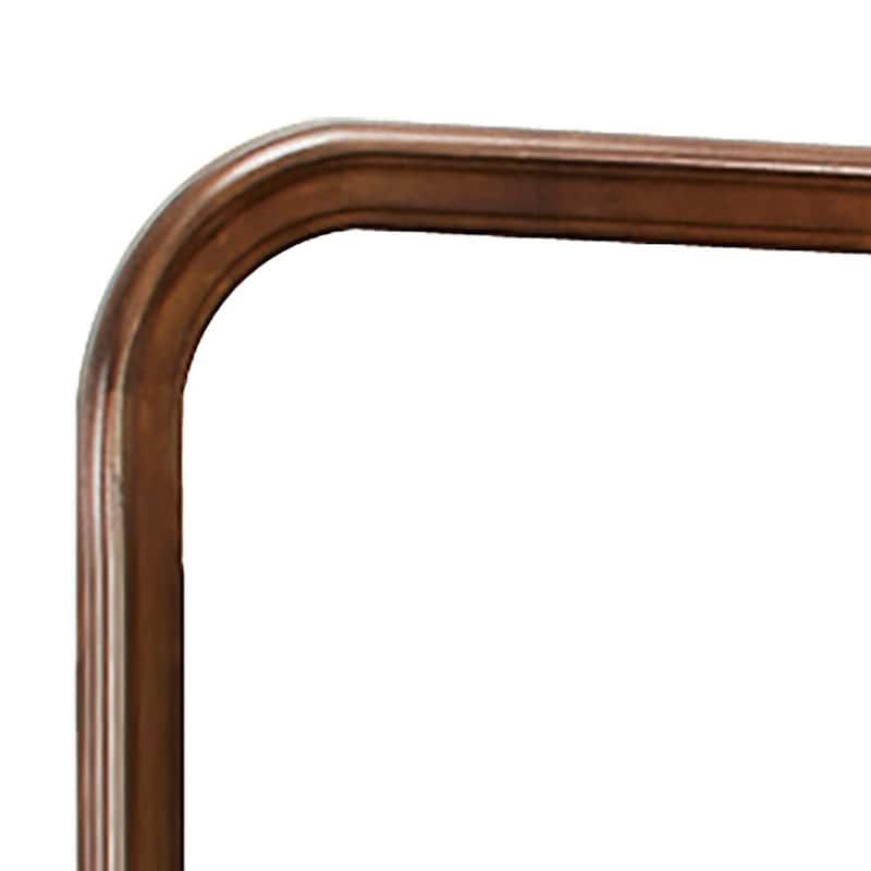 Arched Molded Design Wooden Frame Mirror, Cherry Brown and Silver