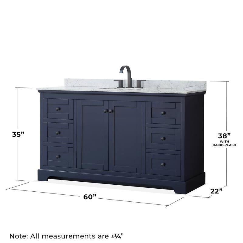 Wyndham Collection Avery 60" Free Standing Single Basin Vanity Set
