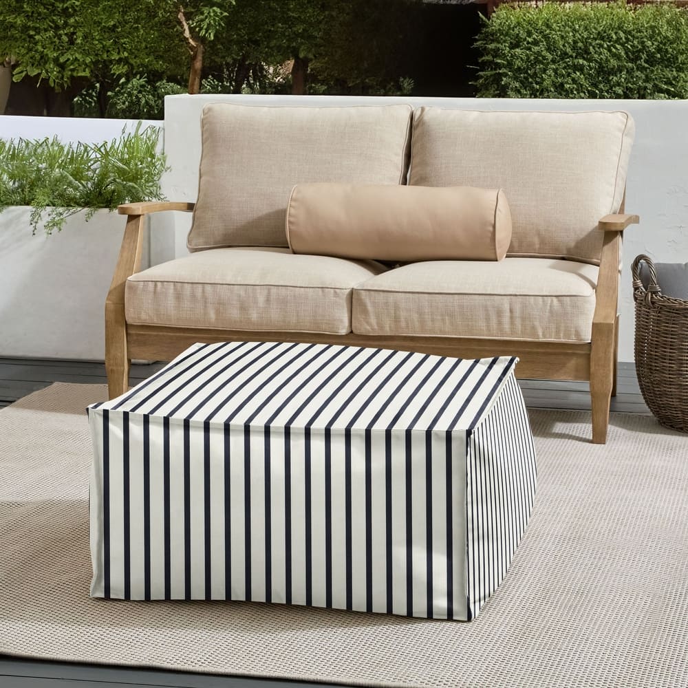 Sorra Home Sunbrella Outdoor Top Stitch Bean Pouf