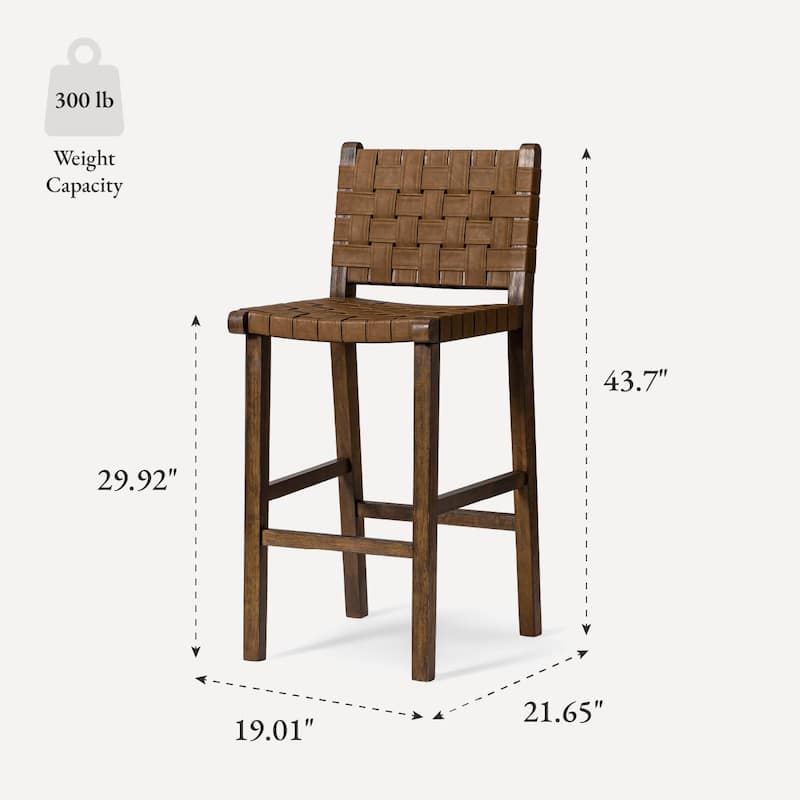 Maven Lane Noah Kitchen Dining Stool with Vegan Leather