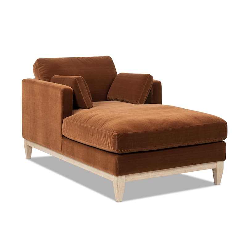 Knox 65" Modern Farmhouse Performance Velvet Chaise Lounge Chair