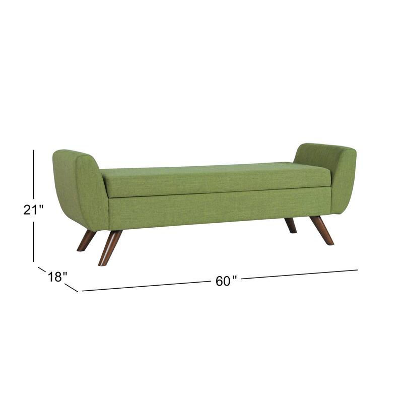 HomePop Modern Sherpa Storage Bench with Wood Legs - Cream