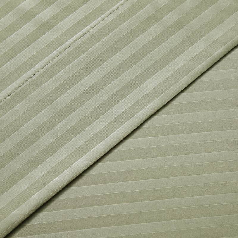 Sweet Home Collection 6 Piece Embossed Dobby Stripe Sheet Set, Double Brushed Microfiber