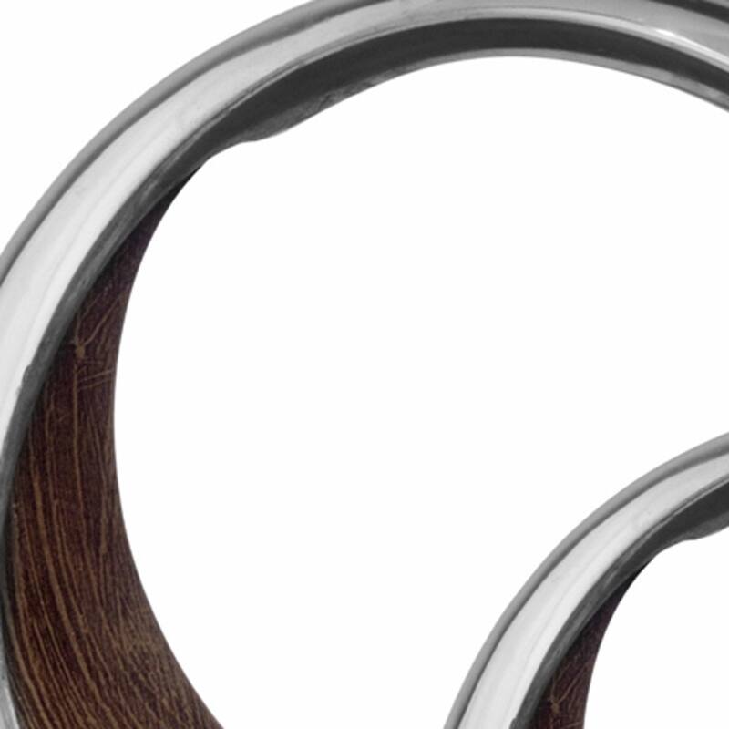 HomeRoots 11" Brown and Silver Aluminum Circular Decorative Bowl - 7' X '11' X '11