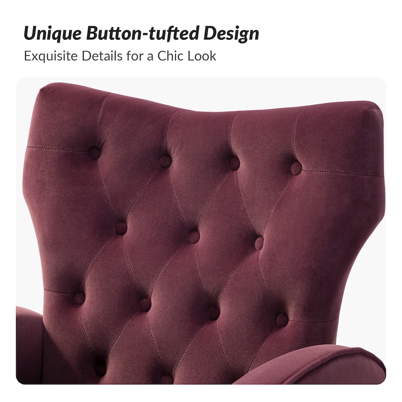 Abadiana Accent Tufted Chair with Metal Base by HULALA HOME