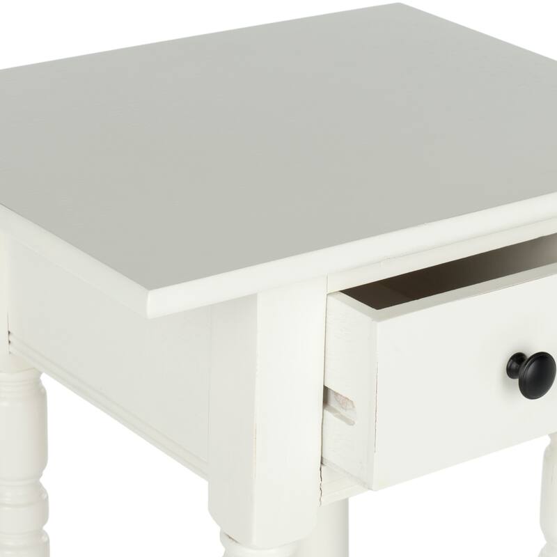 SAFAVIEH Arrie Black Accent Table - 17.7" x 13.8" x 31.9" - 18Wx14Dx32H - Distressed  Cream