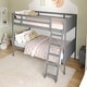 preview thumbnail 44 of 68, Convertible Solid Wood Bunk Bed Frame for Kids with Ladder, No Box Spring Needed Gray - Twin
