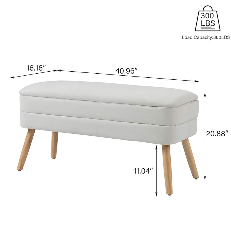 Modern Linen Storage Bench Upholstered Ottoman
