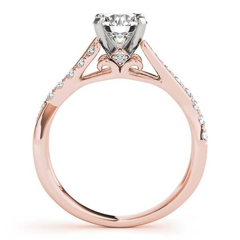 Moissanite by Auriya 14k Gold 1 1/2ctw and Diamond Engagement Ring 1/4ctw