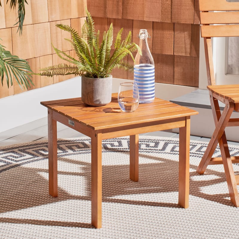 SAFAVIEH Outdoor Heddine Folding Table - 19Wx19Dx16H - Natural