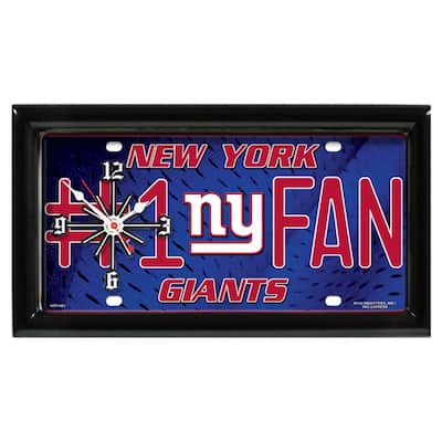 NFL Wall/Desk Analog Clock, #1 Fan with Team Logo - New York Giants