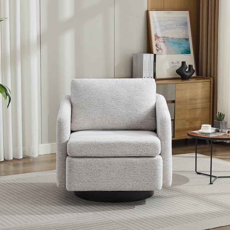 GDFStudio - Clara Chenille Swivel Accent Chair with Sleek Modern Design and Plush Cushioning - 31.5"W