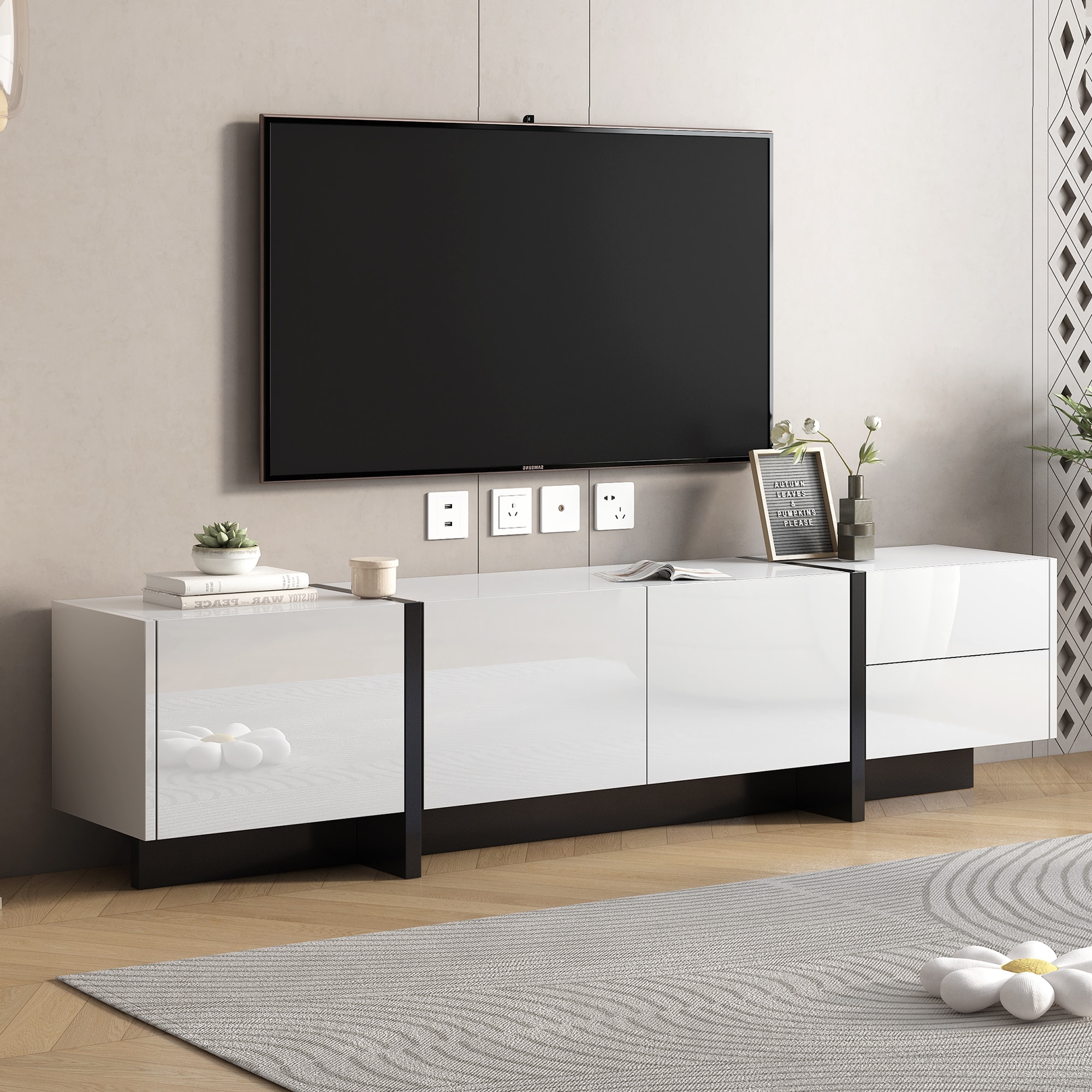 Gloss grey tv cabinet sales