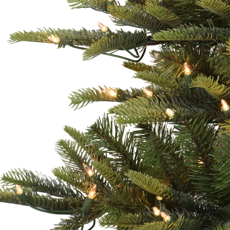 Puleo International 9 ft. Pre-lit Slim Aspen Fir Tree