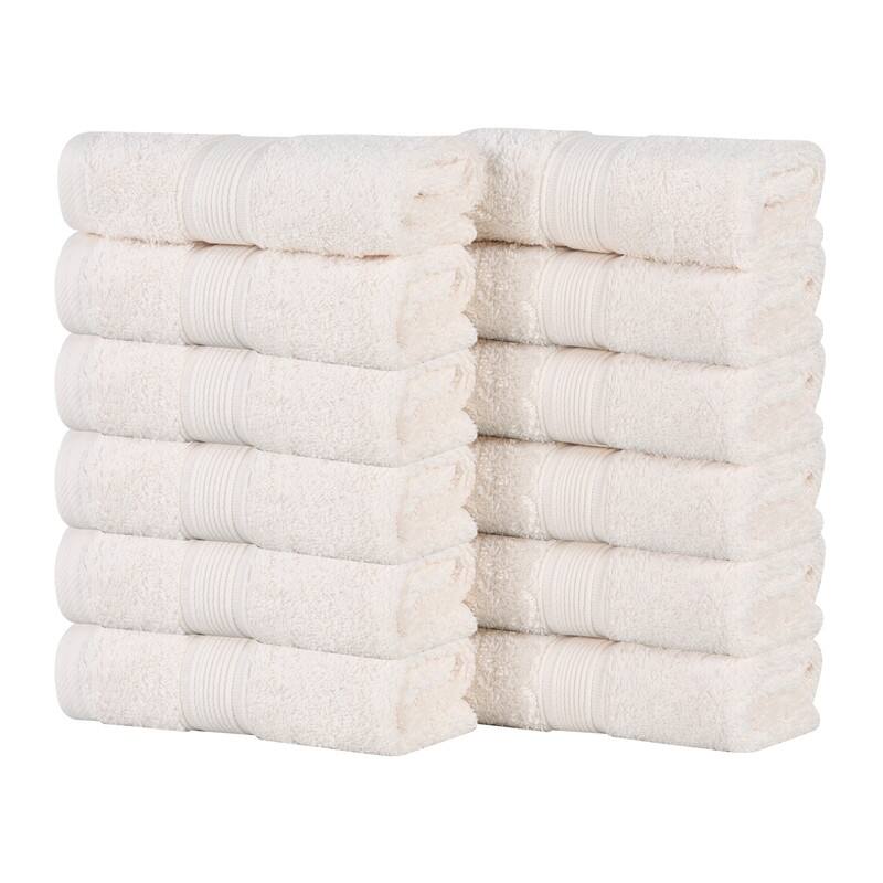Superior Oregon Organic Cotton Solid Face Towel/Washcloth, Set of 12