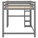 preview thumbnail 6 of 7, Gray Full Size Loft Bed with Built-in Desk and Shelves
