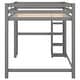 preview thumbnail 6 of 10, Gray Full Size Pine Wood Loft Bed with Built-in Desk and Shelves