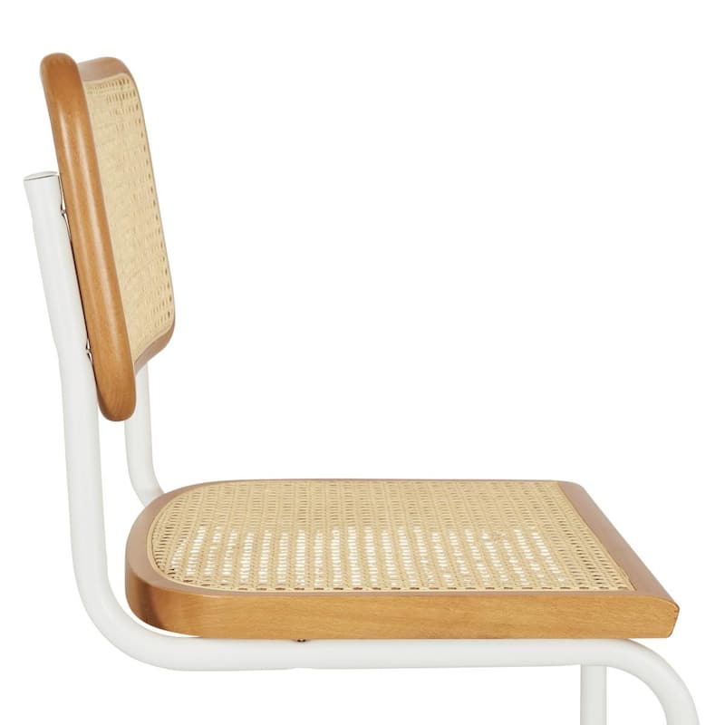 Breuer Chair Company Marcel Breuer Cesca Cane Cantilever Side Chair w/ White Steel Frame (Various Wood & Cane Colors)