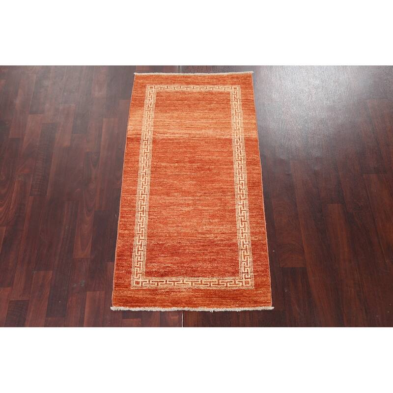 Geometric Gabbeh Kashkoli Oriental Runner Rug Hand-knotted Wool Carpet - 2'5" x 4'8"