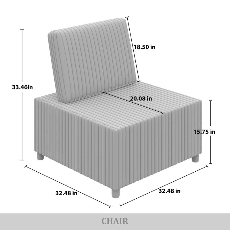 CraftPorch Luxurious Velvet Upholstered 4 Pieces Chair and 2 Corner Seat