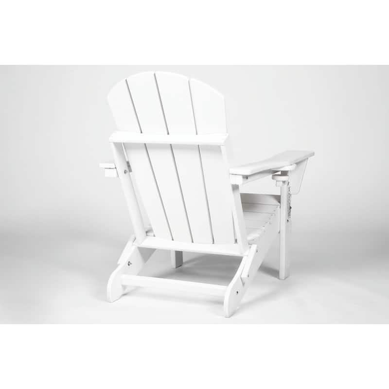 Weather-Resistant Adirondack Chair with Cup Holder & Folding Design