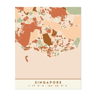 Singapore SINGAPORE CITY MAP EARTH TONES Maps City Art Print/Poster ...