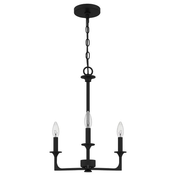 slide 2 of 7, Prescott 3-Light Chandelier Matte Black
