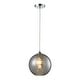 preview thumbnail 1 of 1, Atlas Lighting Watersphere Mid Century Modern Textured Orb Pendant Light for Kitchen Island or Above Dining Table - 10 in. Wide Smoked Glass