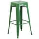 preview thumbnail 20 of 31, 30'' Round Metal Indoor-Outdoor Bar Table Set with 2 Square Seat Backless Stools - 30"W x 30"D x 41"H