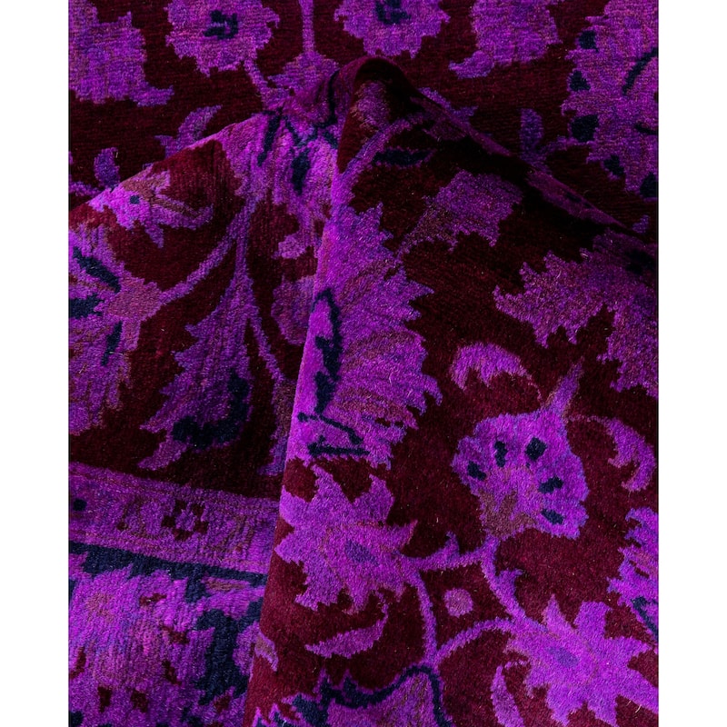 Overdyed One-of-a-Kind Hand-Knotted Area Rug - Purple - 3' 8" x 5' 3"